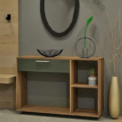Console Table - Slate and Walnut