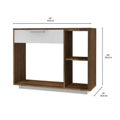 Console Table - White and Walnut