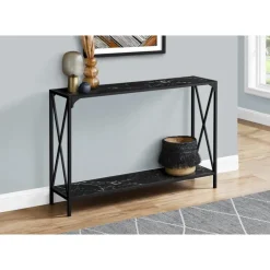 Console table - x-shaped sides / 1 shelf / rectangular - 48