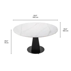 Convertible & Extendable Round Dining Table with Pedestal - 53