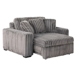 Corduroy Velvet Armchair with Power Slider