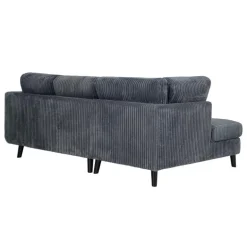 Corduroy Velvet Sectional with Left-Side Chaise