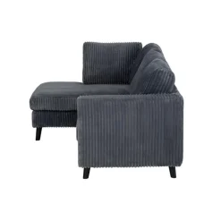 Corduroy Velvet Sectional with Left-Side Chaise