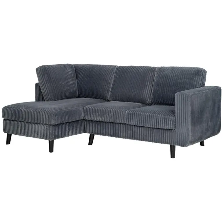 Corduroy Velvet Sectional with Left-Side Chaise