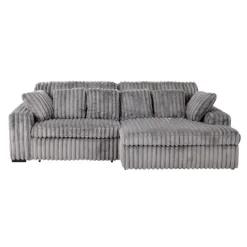Corduroy Velvet Sectional with Power Slider and Chaise