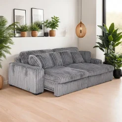 Corduroy Velvet Sectional with Power Slider and Chaise