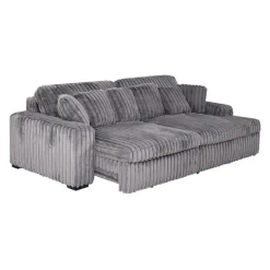 Corduroy Velvet Sectional with Power Slider and Chaise