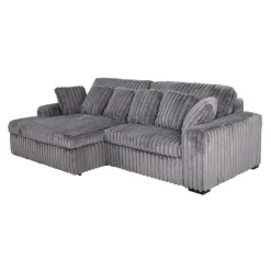 Corduroy Velvet Sectional with Power Slider and Chaise