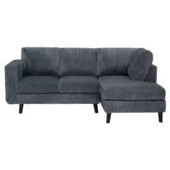 Corduroy Velvet Sectional with Right-Side Chaise