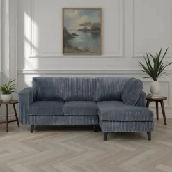 Corduroy Velvet Sectional with Right-Side Chaise