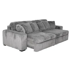 Corduroy Velvet Sofa with 2 Power Sliders