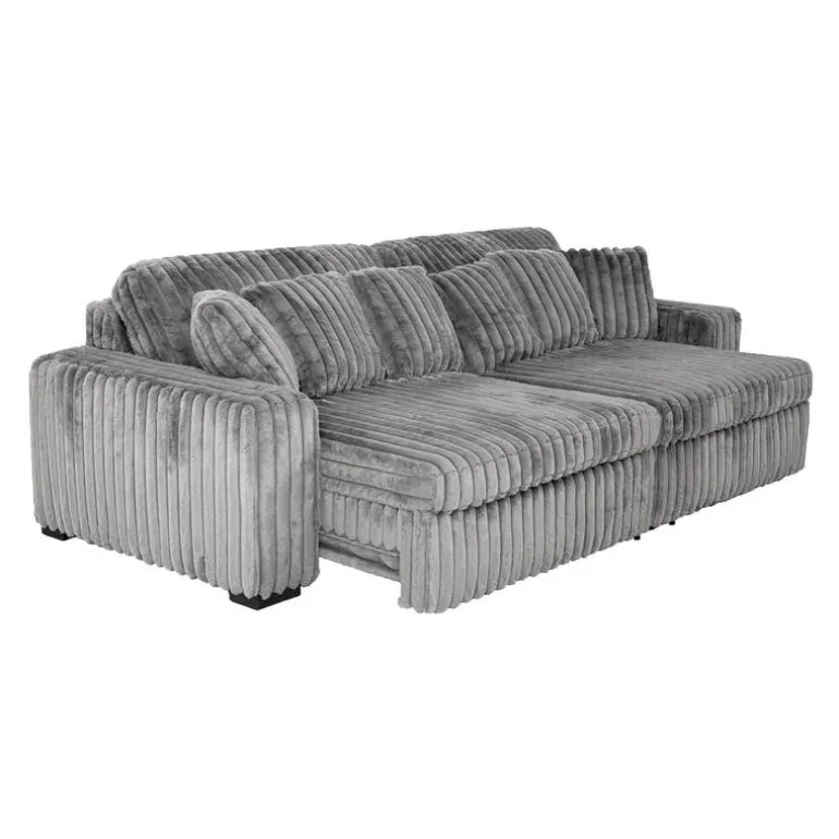 Corduroy Velvet Sofa with 2 Power Sliders