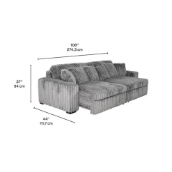Corduroy Velvet Sofa with 2 Power Sliders