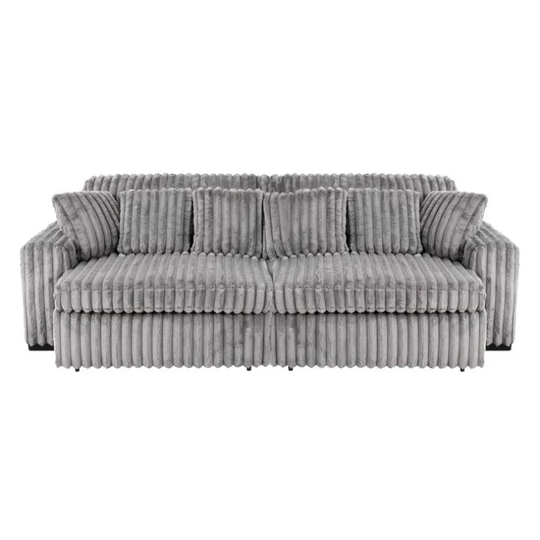 Corduroy Velvet Sofa with 2 Power Sliders