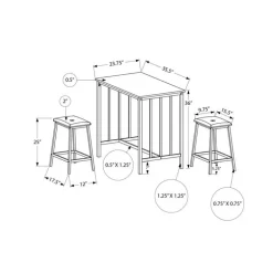 Counter height table with 2 stools