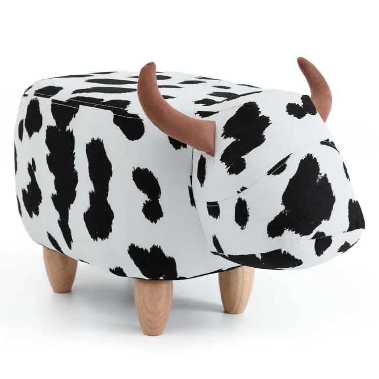 Cow-Shaped Kids Pouf – 25.6" x 14.2" x 14.6"