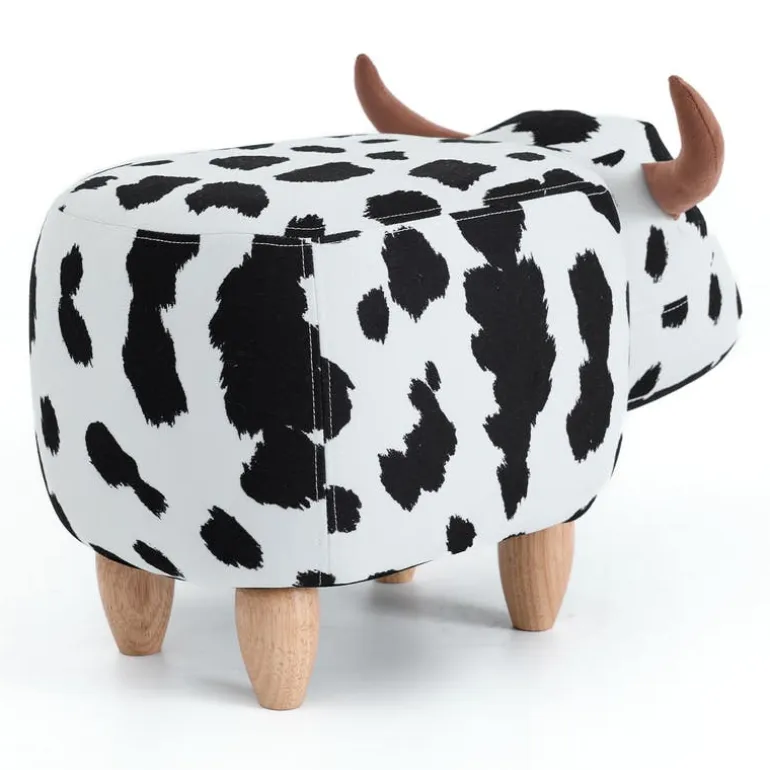Cow-Shaped Kids Pouf – 25.6" x 14.2" x 14.6"