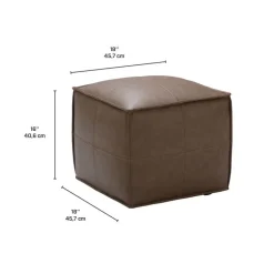Cube Pouf - Brown