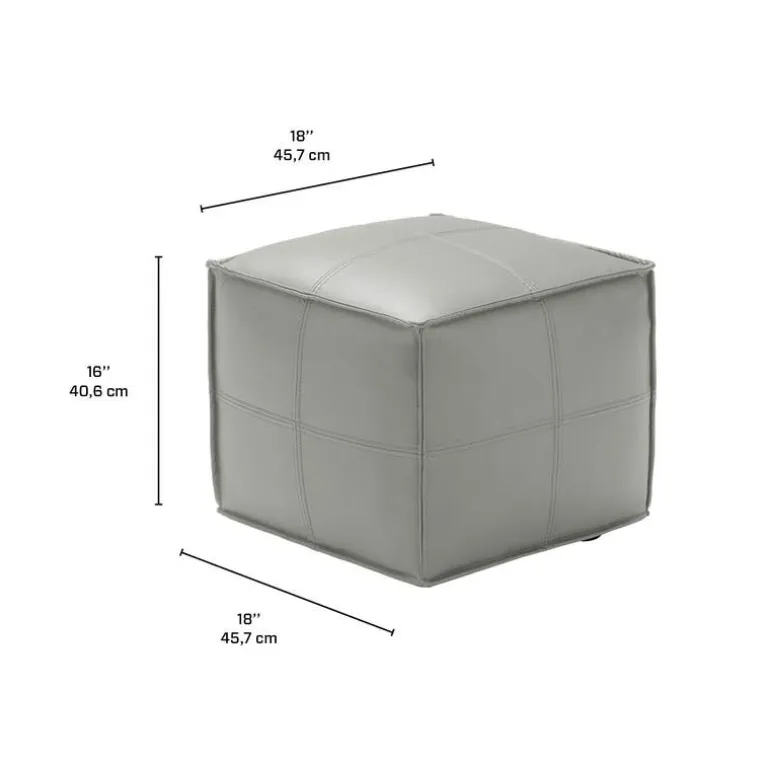 Cube Pouf - Grey