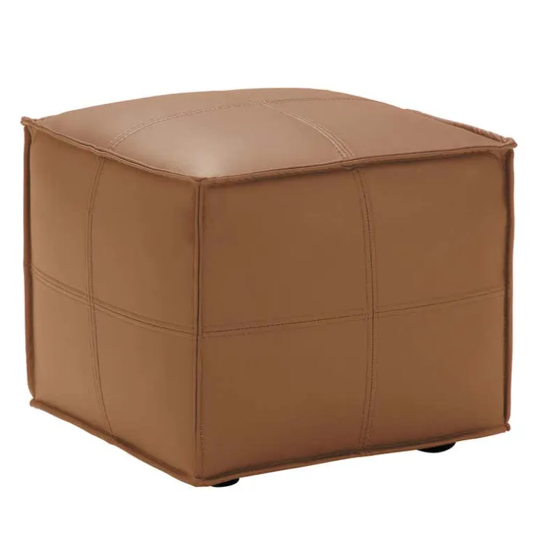 Cube Pouf - Tan