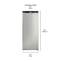 DANBY 8,5 Cu Ft Freezer Stainless, Vertical, 24" - DUFM085A4BSL