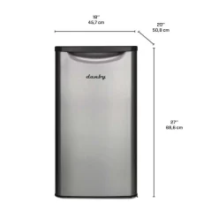 DANBY 3,3 Cu Ft Refrigerator Stainless Compact - DAR033A6BSLD