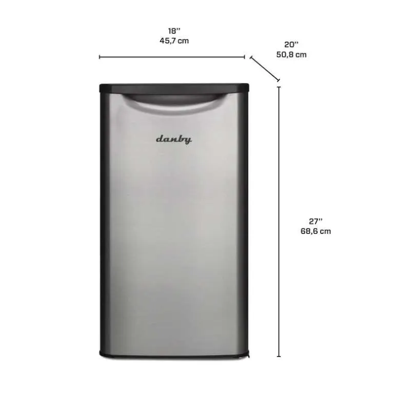 DANBY 3,3 Cu Ft Refrigerator Stainless Compact - DAR033A6BSLD