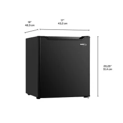 DANBY 1,6 Cu Ft Refrigerator Black Compact - DAR016B1BM