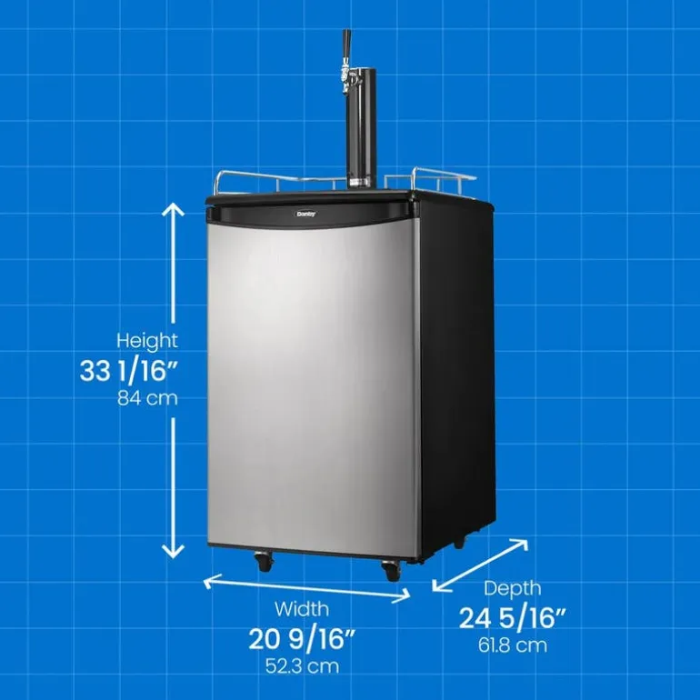 DANBY 5.4 cu. ft. Single Tap Keg Cooler Stainless 21" - DKC054A1BSLD