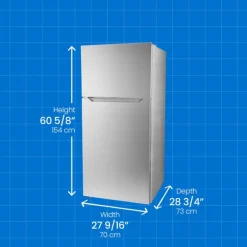 DANBY 28 in 14,2 Cu ft Refrigerator Stainless Top Freezer - DFF142E1SSDB