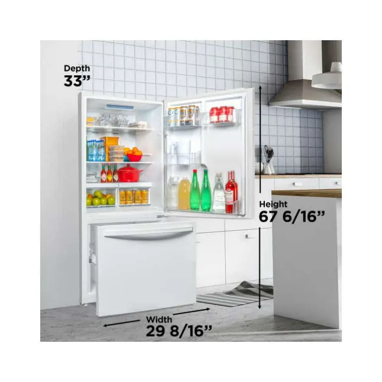 DANBY 30 In 18.7 Cu ft Refrigerator White Bottom Freezer - DBM187E1WDB