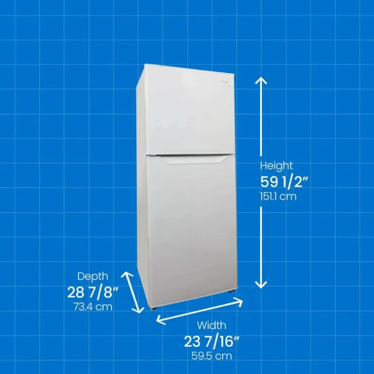 DANBY 24 in 11 Cu ft Refrigerator White Top Freezer - DFF116B2WDBL