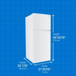 DANBY 28 in 18 Cu ft Refrigerator White Top Freezer - DFF176B1WDB