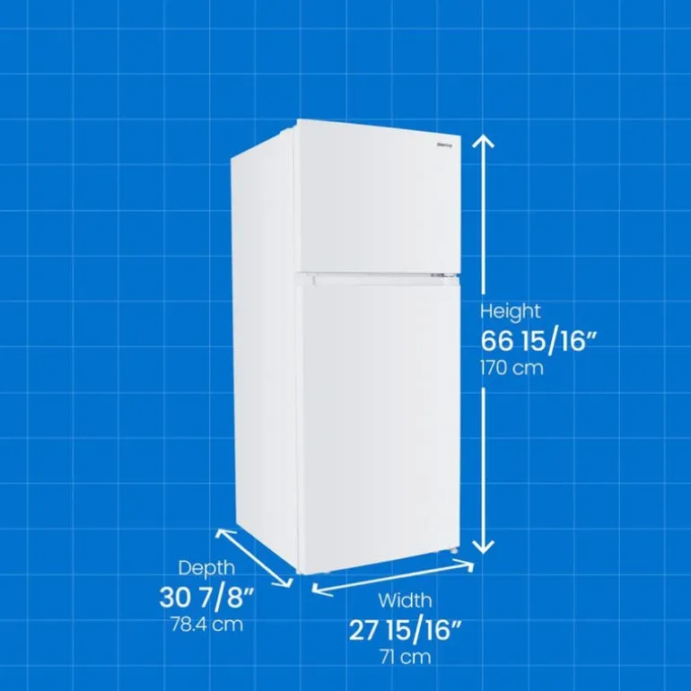 DANBY 28 in 18 Cu ft Refrigerator White Top Freezer - DFF176B1WDB