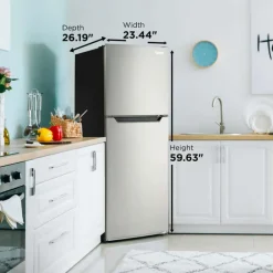 DANBY 24 In 10,1 Cu Ft Refrigerator Stainless Top Freezer - DFF101B1BSLDB