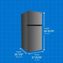 DANBY 28 in 18 Cu ft Refrigerator Stainless Top Freezer - DFF176B1SLDB