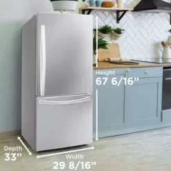 DANBY 31 In 18.7 Cu ft Refrigerator Stainless Bottom Freezer - DBM187E1SSDB