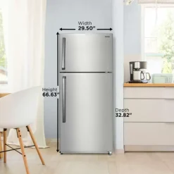 DANBY 30 In 18 Cu ft Refrigerator Stainless Top Freezer - DFF180E2SSDB