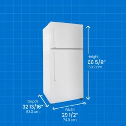 DANBY 30 In 18 Cu ft Refrigerator White Top Freezer - DFF180E1WDB
