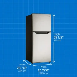 DANBY 24 in 11,6 Cu ft Refrigerator Stainless Top Freezer - DFF116B2SSDB