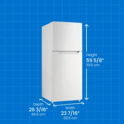 DANBY 24 in 10,1 Cu ft Refrigerator White Top Freezer - DFF101B1WDB