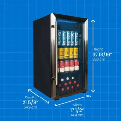 DANBY Beverage Center Stainless 17.5
