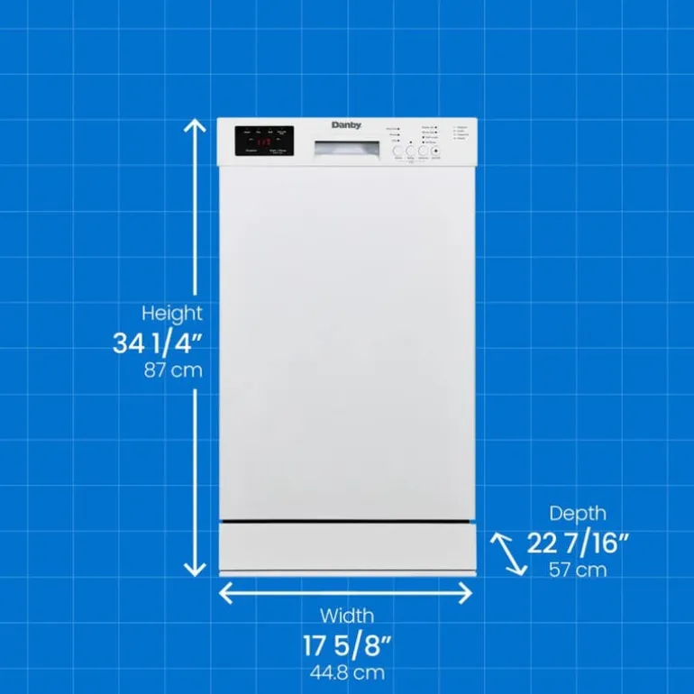DANBY Dishwasher Built-In White 18" 51dB - DDW18D1EW