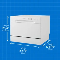 DANBY Dishwasher Portable White 21.75" 52dB - DDW621WDB