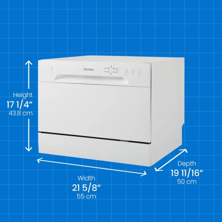 DANBY Dishwasher Portable White 21.75" 52dB - DDW621WDB