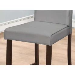 Dining chair - 2pcs / grey leather-look counter height - Monarch