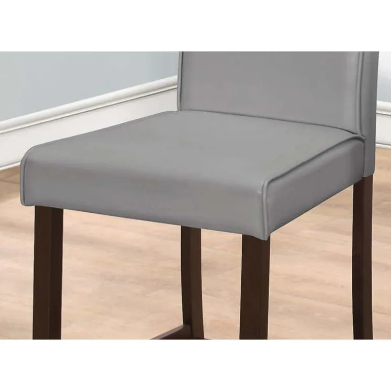 Dining chair - 2pcs / grey leather-look counter height - Monarch