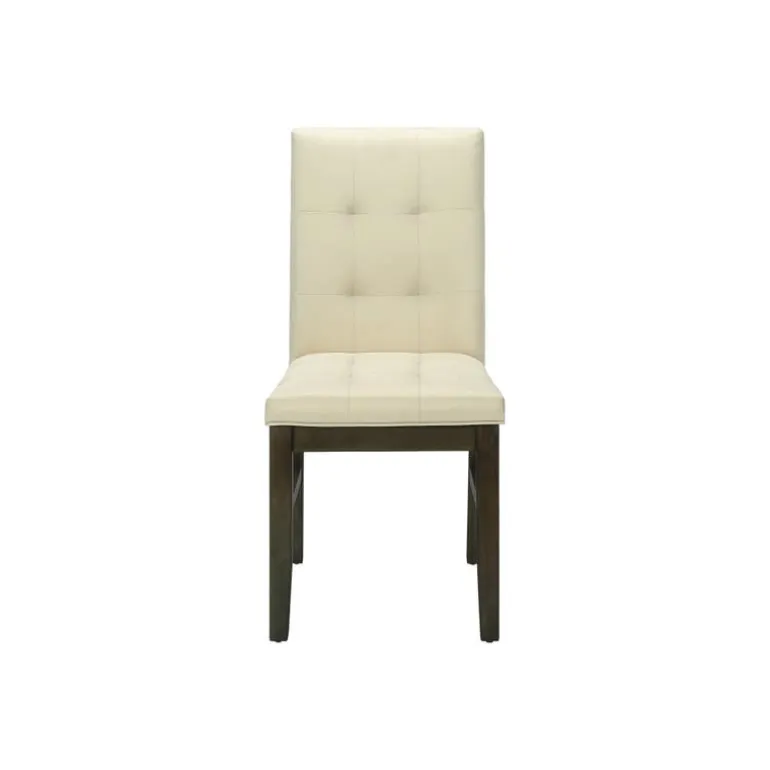 Dining chair - 2pcs / 37"h grey / cream fabric seat - Monarch