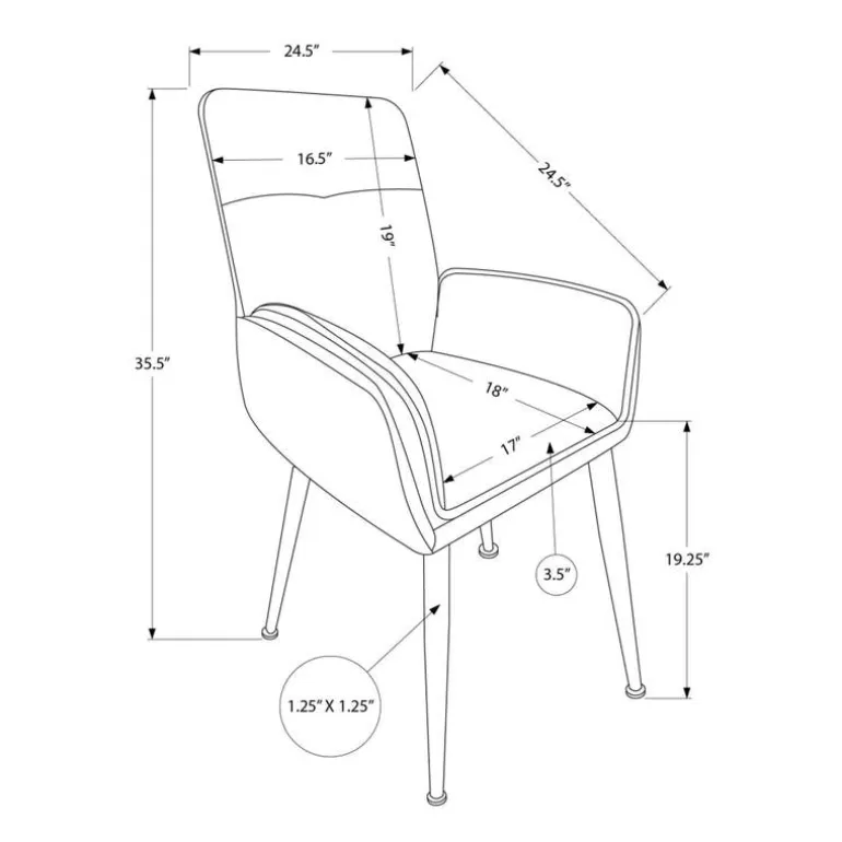 Dining Chairs (Set of 2) - Brown - Monarch
