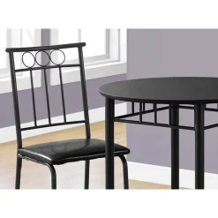 Dining set - 3pcs set / black metal and top - Monarch